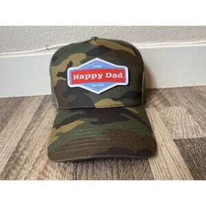 Happy Dad Camo Trucker Hat , Excellent Condition,